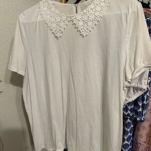 Kate Spade White Lace Collar Blouse